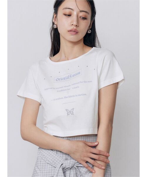 MURUA(ムルーア)の「オリエンタルフュージョンTシャツ(Tシャツ/カットソー・レディース・ブラック/ホワイト・FREE)」の2枚目の写真