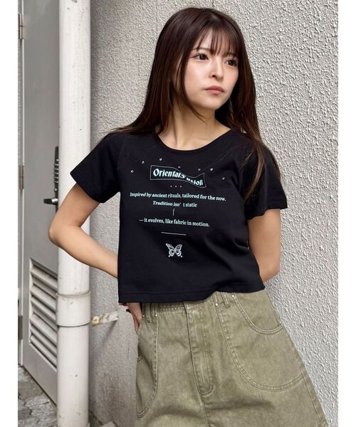 MURUA(ムルーア)の「オリエンタルフュージョンTシャツ(Tシャツ/カットソー・レディース・ブラック/ホワイト・FREE)」の10枚目の写真