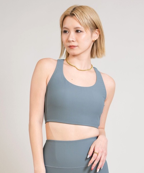Ungrid(アングリッド)の「UNGRID/アングリッド ブラトップ バックオープン パット付き UVカット 水陸両用 セットアップ対応 560501 UT(タンクトップ・レディース・ブラック/ブルー・M/L)」の11枚目の写真