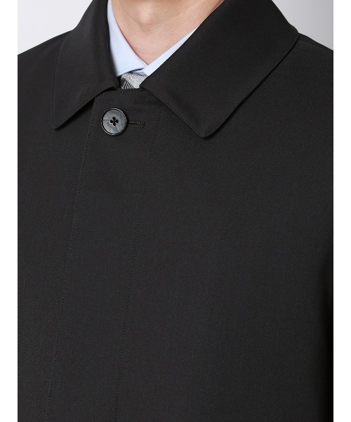 SUIT SQUARE(スーツスクエア)の「ステンカラーコート ダントツ撥水 ウールライクポリエステル 無地 ライナー付き(ステンカラーコート・メンズ・ブラック・SS/S/M/L/LL)」の6枚目の写真