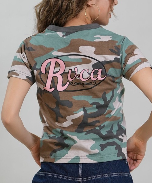 RVCA(ルーカ)の「RVCA/ルーカ 半袖 クロップド Tシャツ レディース CORRAL SS BABY TEE BG043207(Tシャツ/カットソー・レディース・ブラック/カモフラージュ/ホワイト・S/M)」の3枚目の写真