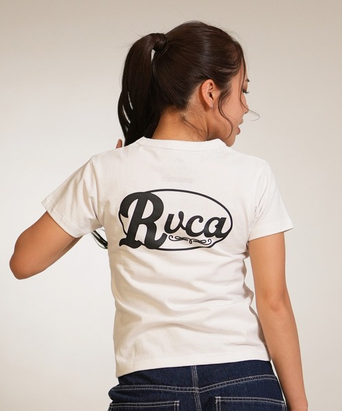 RVCA(ルーカ)の「RVCA/ルーカ 半袖 クロップド Tシャツ レディース CORRAL SS BABY TEE BG043207(Tシャツ/カットソー・レディース・ブラック/カモフラージュ/ホワイト・S/M)」の6枚目の写真