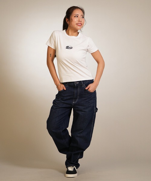 RVCA(ルーカ)の「RVCA/ルーカ 半袖 クロップド Tシャツ レディース CORRAL SS BABY TEE BG043207(Tシャツ/カットソー・レディース・ブラック/カモフラージュ/ホワイト・S/M)」の7枚目の写真
