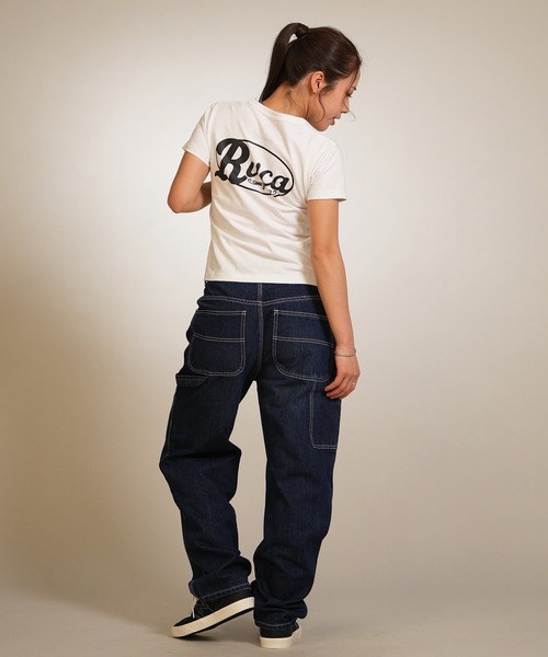 RVCA(ルーカ)の「RVCA/ルーカ 半袖 クロップド Tシャツ レディース CORRAL SS BABY TEE BG043207(Tシャツ/カットソー・レディース・ブラック/カモフラージュ/ホワイト・S/M)」の8枚目の写真