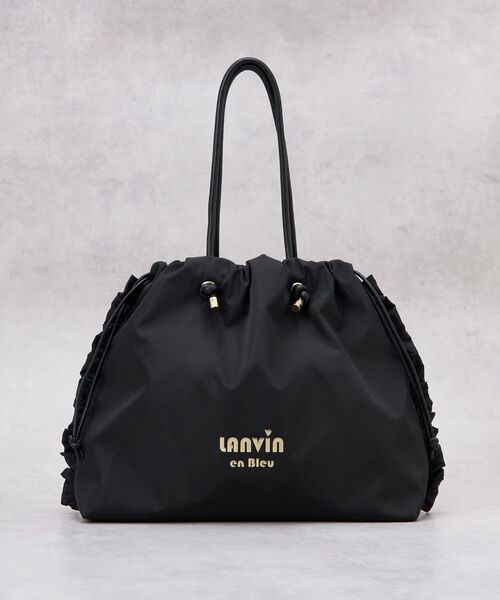 LANVIN en Bleu（ランバンオンブルー）の「サイドフリルドロストトートバッグ大（トートバッグ・レディース・チャコールグレー/ブラック・FREE）」の6枚目の写真