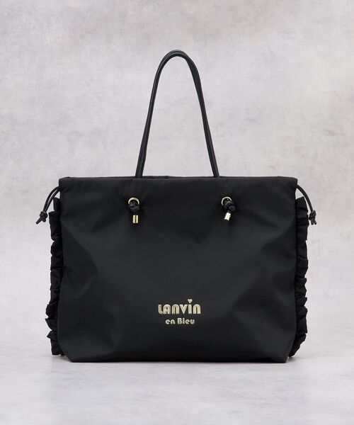 LANVIN en Bleu（ランバンオンブルー）の「サイドフリルドロストトートバッグ大（トートバッグ・レディース・チャコールグレー/ブラック・FREE）」の12枚目の写真