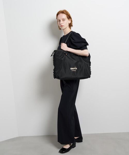 LANVIN en Bleu（ランバンオンブルー）の「サイドフリルドロストトートバッグ大（トートバッグ・レディース・チャコールグレー/ブラック・FREE）」の16枚目の写真