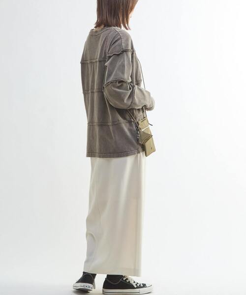 CONVERSE TOKYO（コンバーストウキョウ）の「PIGMENT DYED BORDER CUT-OFF TOP（Tシャツ/カットソー・レディース・ブラウン/ブラック/ネイビー・SMALL/MEDIUM）」の12枚目の写真