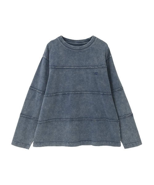 CONVERSE TOKYO（コンバーストウキョウ）の「PIGMENT DYED BORDER CUT-OFF TOP（Tシャツ/カットソー・レディース・ブラウン/ブラック/ネイビー・SMALL/MEDIUM）」の14枚目の写真