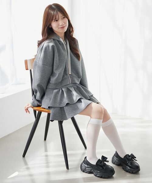 MAJESTIC LEGON（マジェスティックレゴン）の「取り外しリボンスニーカーローファー（ローファー・レディース・ブラック/ブラウン・X-LARGE/LARGE/MEDIUM/SMALL）」の9枚目の写真