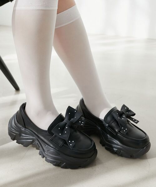 MAJESTIC LEGON（マジェスティックレゴン）の「取り外しリボンスニーカーローファー（ローファー・レディース・ブラック/ブラウン・X-LARGE/LARGE/MEDIUM/SMALL）」の11枚目の写真