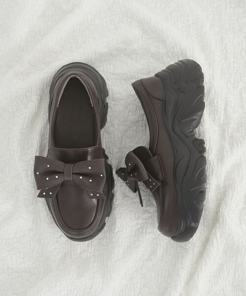 MAJESTIC LEGON（マジェスティックレゴン）の「取り外しリボンスニーカーローファー（ローファー・レディース・ブラック/ブラウン・X-LARGE/LARGE/MEDIUM/SMALL）」の16枚目の写真