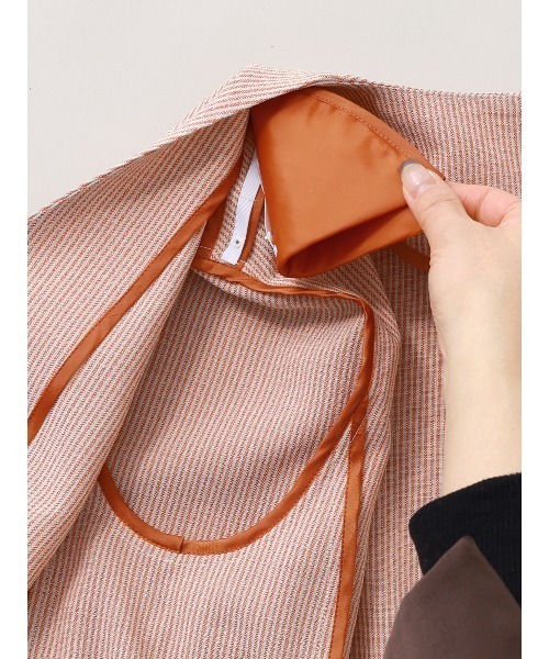 CIS.（シス）の「CIS. ノーカラージャケット&スカーフ ウォッシャブル リフラクスキャンバス ストライプ（テーラードジャケット・レディース・ブラック/オレンジ・36(7号)/38(9号)）」の20枚目の写真