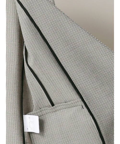 CIS.（シス）の「CIS. ノーカラージャケット&スカーフ ウォッシャブル リフラクスキャンバス ストライプ（テーラードジャケット・レディース・ブラック/オレンジ・36(7号)/38(9号)）」の6枚目の写真