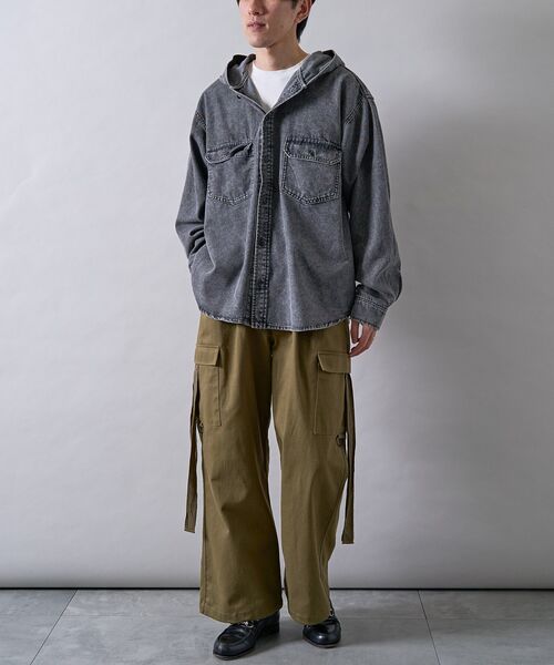 CRAFT STANDARD BOUTIQUE(クラフトスタンダードブティック)の「デニムフードシャツ(シャツ/ブラウス・メンズ・インディゴブルー/ブラック・L/M)」の12枚目の写真