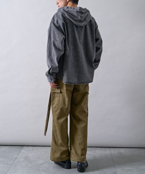 CRAFT STANDARD BOUTIQUE(クラフトスタンダードブティック)の「デニムフードシャツ(シャツ/ブラウス・メンズ・インディゴブルー/ブラック・L/M)」の14枚目の写真