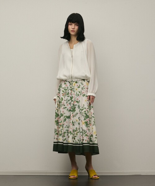 Diagram(ダイアグラム)の「プリントタックフレアスカート(スカート・レディース・ブラック/キナリ・36/38)」の3枚目の写真