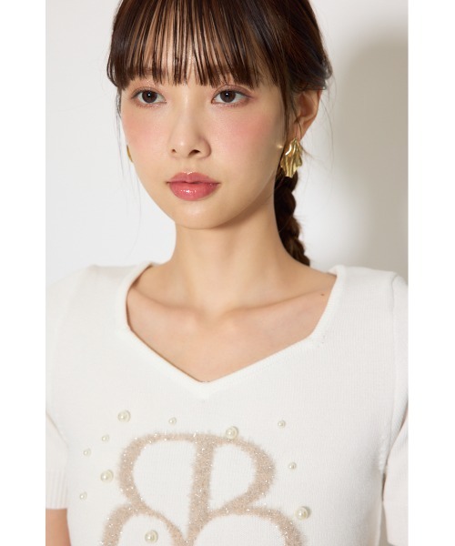rienda(リエンダ)の「ジャガードRニットトップス 春服(ニット/セーター・レディース・ネイビー/ライトピンク/ホワイト・FREE)」の18枚目の写真