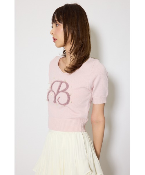rienda(リエンダ)の「ジャガードRニットトップス 春服(ニット/セーター・レディース・ネイビー/ライトピンク/ホワイト・FREE)」の4枚目の写真