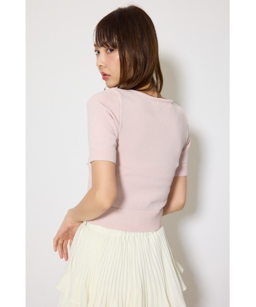 rienda(リエンダ)の「ジャガードRニットトップス 春服(ニット/セーター・レディース・ネイビー/ライトピンク/ホワイト・FREE)」の5枚目の写真