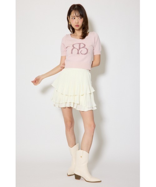 rienda(リエンダ)の「ジャガードRニットトップス 春服(ニット/セーター・レディース・ネイビー/ライトピンク/ホワイト・FREE)」の6枚目の写真