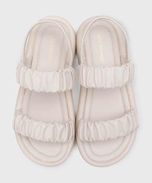 OPAQUE.CLIP（オペークドットクリップ）の「ギャザーベルトデザインサンダル（サンダル・レディース・ブラック/アイボリー・02/03）」の7枚目の写真