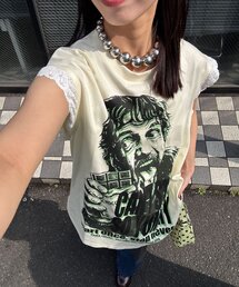 CIAOPANIC | 袖レースロゴノースリーブビッグTEE(Tシャツ/カットソー)