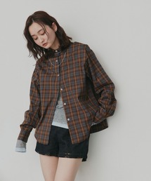 オーバーサイズ チェックシャツ