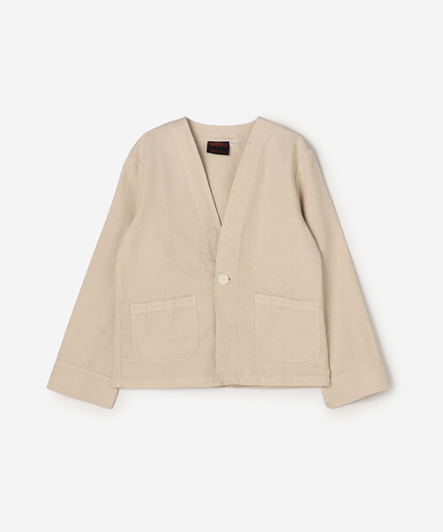 VETRA(ベトラ)の「VETRA | 〈別注〉コットンリネン ノーカラージャケット WOMEN(ノーカラージャケット・レディース・ベージュ系その他/ネイビー・38)」の8枚目の写真