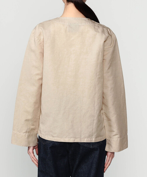 VETRA(ベトラ)の「VETRA | 〈別注〉コットンリネン ノーカラージャケット WOMEN(ノーカラージャケット・レディース・ベージュ系その他/ネイビー・38)」の7枚目の写真