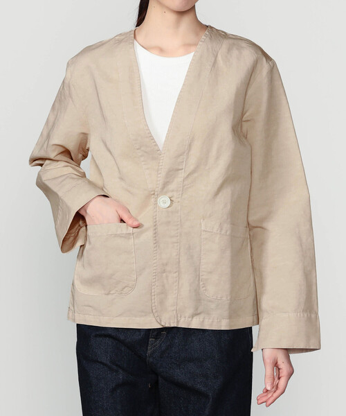 VETRA | 〈別注〉コットンリネン ノーカラージャケット WOMEN（ノー