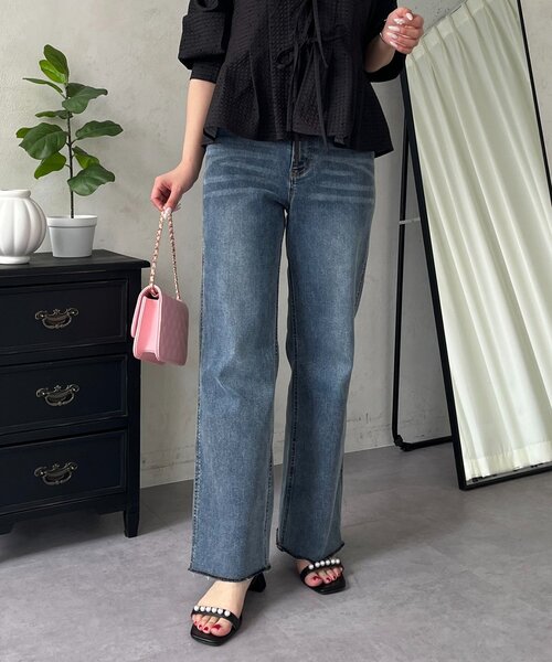 prose verse(プロズヴェール)の「ストレッチスリムストレートデニム(デニムパンツ・レディース・ブルー・PM/LARGE/MEDIUM/PL)」の7枚目の写真