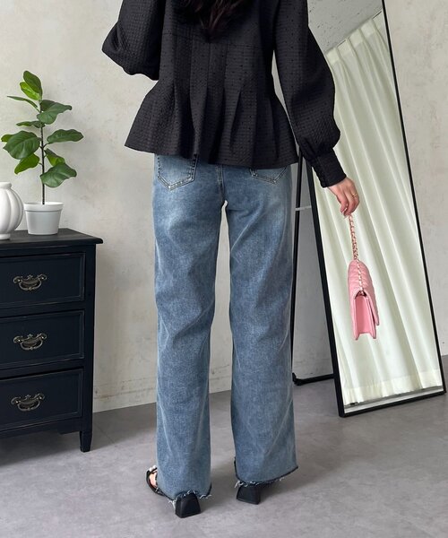 prose verse(プロズヴェール)の「ストレッチスリムストレートデニム(デニムパンツ・レディース・ブルー・PM/LARGE/MEDIUM/PL)」の11枚目の写真