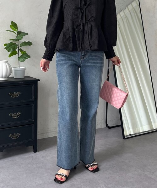 prose verse(プロズヴェール)の「ストレッチスリムストレートデニム(デニムパンツ・レディース・ブルー・PM/LARGE/MEDIUM/PL)」の14枚目の写真