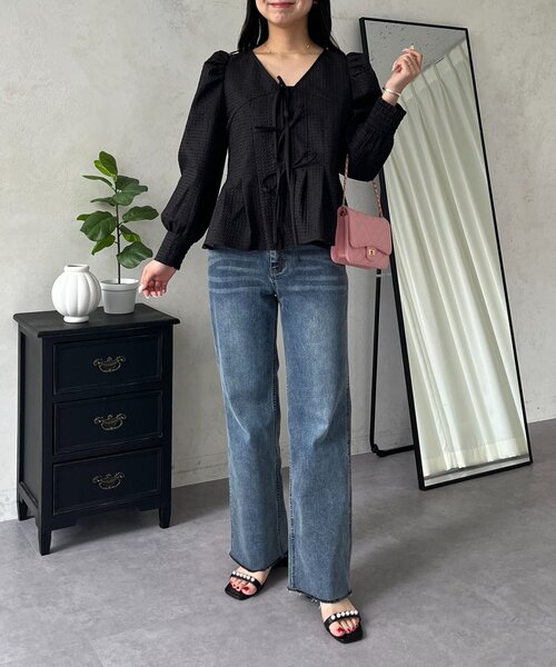 prose verse（プロズヴェール）の「ストレッチスリムストレートデニム（デニムパンツ・レディース・ブルー・PM/LARGE/MEDIUM/PL）」の2枚目の写真