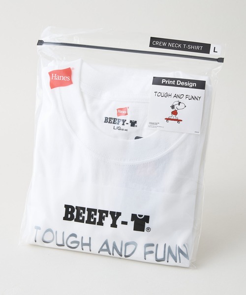 HANES(ヘインズ)の「【HANES/ヘインズ】PEANUTS×BEEFYーTシャツ(Tシャツ/カットソー・メンズ・ホワイト系その他2/ブラック系その他2/ホワイト系その他/ブラック系その他・X-LARGE/LARGE/MEDIUM)」の5枚目の写真