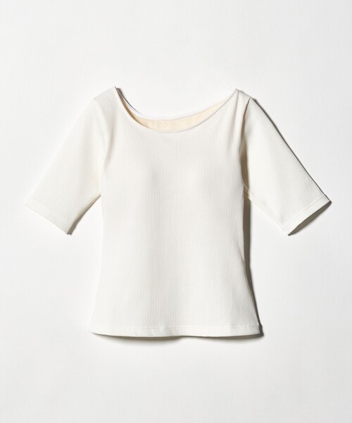green label relaxing(グリーンレーベルリラクシング)の「カップデザインネックTシャツ / カップインナー(Tシャツ/カットソー・レディース・ブラック/ダークブラウン/オフホワイト・S/M)」の18枚目の写真