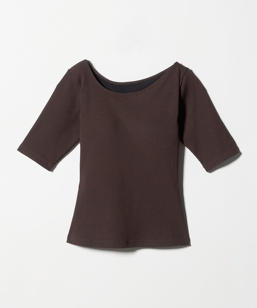 green label relaxing(グリーンレーベルリラクシング)の「カップデザインネックTシャツ / カップインナー(Tシャツ/カットソー・レディース・ブラック/ダークブラウン/オフホワイト・S/M)」の22枚目の写真