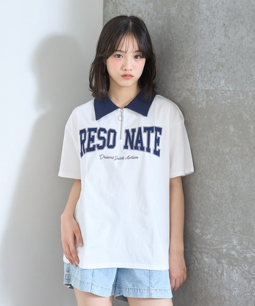 新色入荷♪】【LTXC/綿100%】ハーフジップルーズ半袖T（Tシャツ