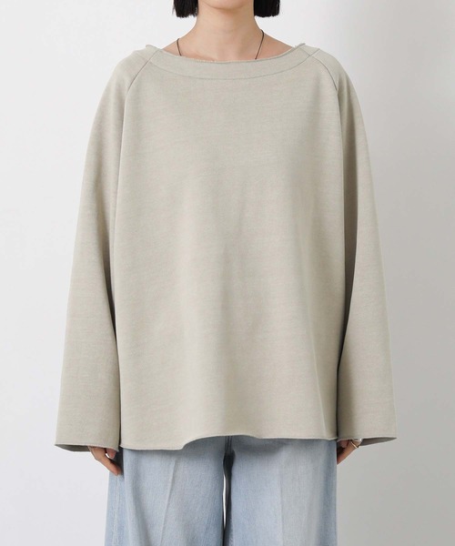 Gready Brilliant（グレディブリリアン）の「ピグメントボートネックカットソー（Tシャツ/カットソー・レディース・ベージュ/チャコールグレー・38）」の21枚目の写真