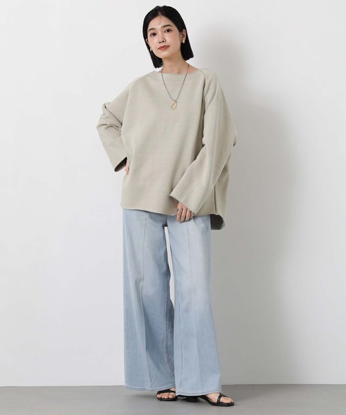 Gready Brilliant（グレディブリリアン）の「ピグメントボートネックカットソー（Tシャツ/カットソー・レディース・ベージュ/チャコールグレー・38）」の12枚目の写真