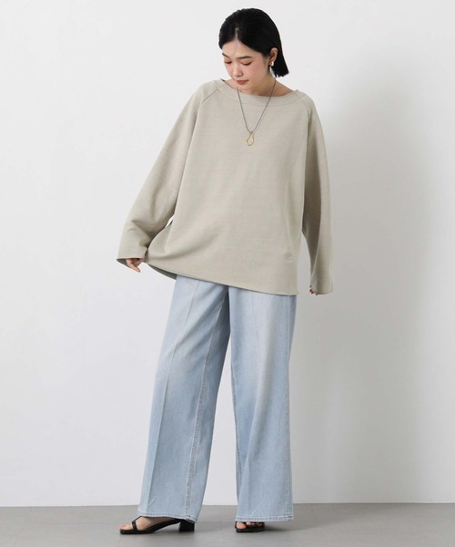 Gready Brilliant（グレディブリリアン）の「ピグメントボートネックカットソー（Tシャツ/カットソー・レディース・ベージュ/チャコールグレー・38）」の15枚目の写真