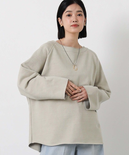 Gready Brilliant（グレディブリリアン）の「ピグメントボートネックカットソー（Tシャツ/カットソー・レディース・ベージュ/チャコールグレー・38）」の16枚目の写真