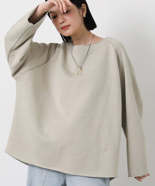 Gready Brilliant（グレディブリリアン）の「ピグメントボートネックカットソー（Tシャツ/カットソー・レディース・ベージュ/チャコールグレー・38）」の20枚目の写真