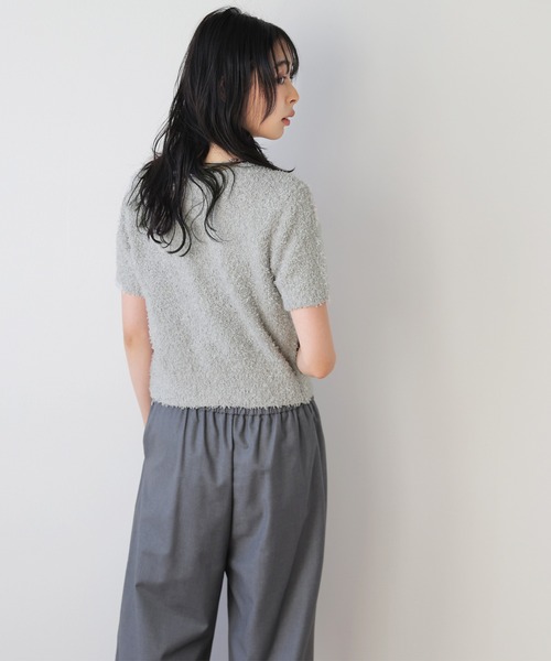 La-gemme(ラジェム)の「2WAYショートニットカーディガン(カーディガン/ボレロ・レディース・アイボリー/ブラック/アイボリー系/グレー・フリー)」の9枚目の写真