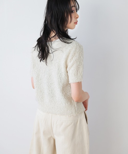 La-gemme(ラジェム)の「2WAYショートニットカーディガン(カーディガン/ボレロ・レディース・アイボリー/ブラック/アイボリー系/グレー・フリー)」の12枚目の写真