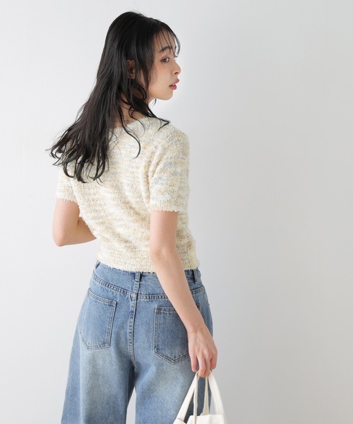 La-gemme(ラジェム)の「2WAYショートニットカーディガン(カーディガン/ボレロ・レディース・アイボリー/ブラック/アイボリー系/グレー・フリー)」の15枚目の写真