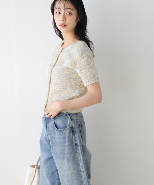 La-gemme(ラジェム)の「2WAYショートニットカーディガン(カーディガン/ボレロ・レディース・アイボリー/ブラック/アイボリー系/グレー・フリー)」の16枚目の写真
