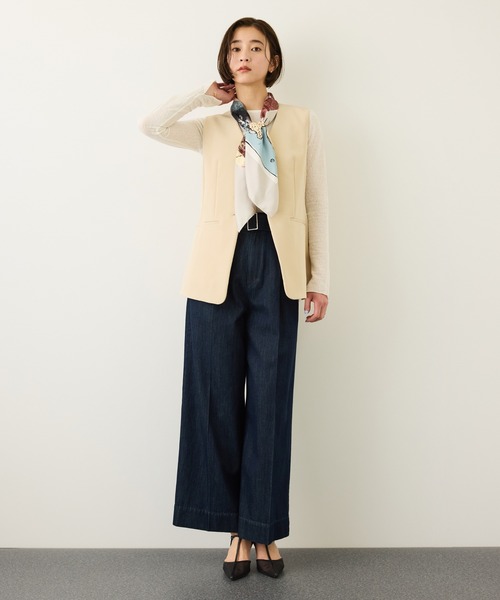 ROPE'（ロペ）の「ライトテンセルデニムベルテッドワイドパンツ（その他パンツ・レディース・ネイビー・36/38）」の6枚目の写真