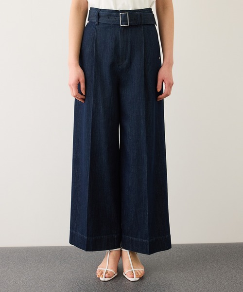 ROPE'（ロペ）の「ライトテンセルデニムベルテッドワイドパンツ（その他パンツ・レディース・ネイビー・36/38）」の8枚目の写真